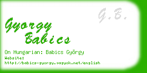 gyorgy babics business card
